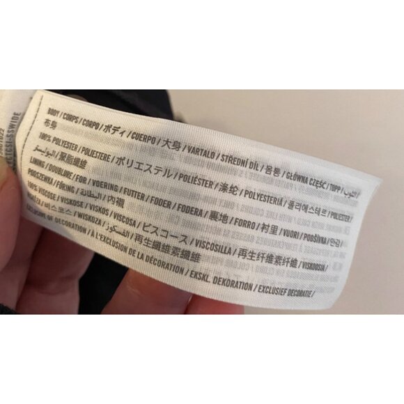 Abercrombie & Fitch Dress Black & White Polka Dot Long Sleeves Side Waist Tie XS - Picture 4 of 11